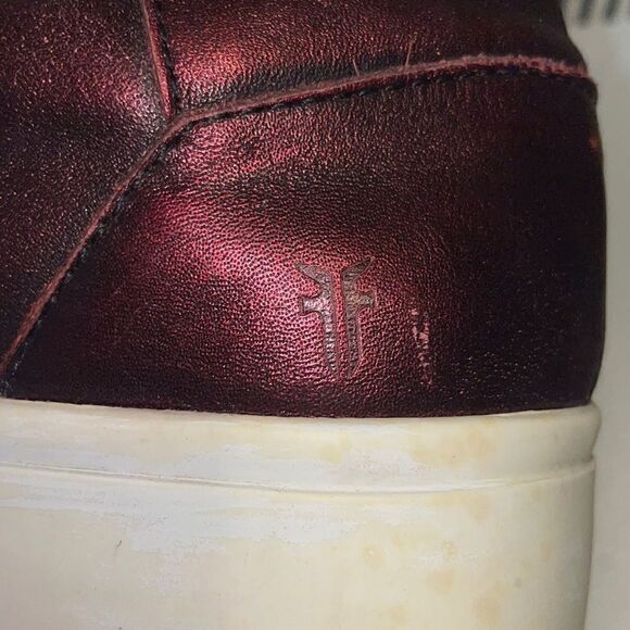 Frye Metallic Reddish/Purple Leather Upper Slip On Chunky Platform Shoes(37/6.5) - Picture 10 of 16